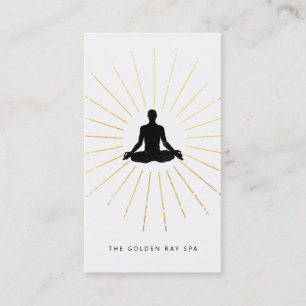 *~*金ゴールドSun Rays Meditation Man Yoga Pose 名刺