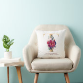 金ゴールドTモノグラムフローラブルゴーニュ赤とネイビーブルー クッション (椅子)