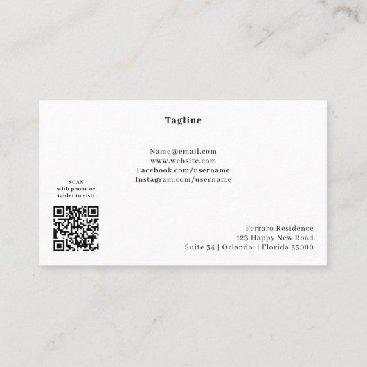 金ゴールドTaurus Seal Coin & QR Code Astrology 名刺 (裏面)