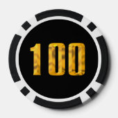 金ゴールドThorハンマーブラックブラック100ストライプトランプのポーカーチップ ポーカーチップ (裏面)