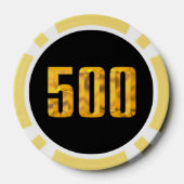 金ゴールドThor Hammerブラックイエロー500ストライプトランプのポーカーチップ ポーカーチップ (裏面)