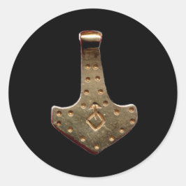 金ゴールドThor Hammerブラックラージラウンドスティッカー ラウンドシール