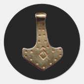 金ゴールドThor Hammerブラック小さな丸いシール ラウンドシール (正面)