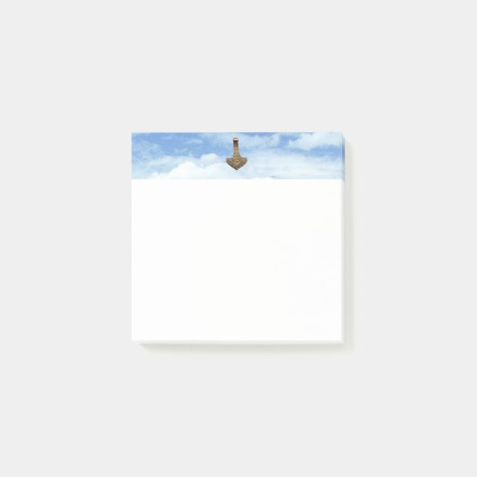 金ゴールドThor Hammer雲ホワイトノートパッド ポストイット (正面)