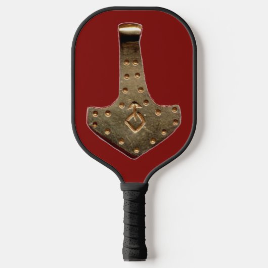 金ゴールドThor Hammer red black pickleballパドル ピックルボールラケット (正面)
