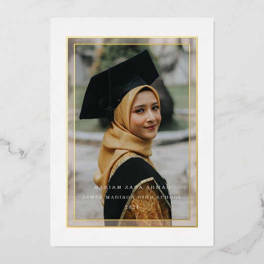 金ゴールドThru Foil縁ど発表を参照 箔招待状 (正面)