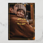 金ゴールドTigs Black You Are 招待され Photo 結婚's 箔招待状 (正面)