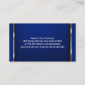 金ゴールドToothロゴ |金ゴールドトリムの青い背景 名刺 (裏面)