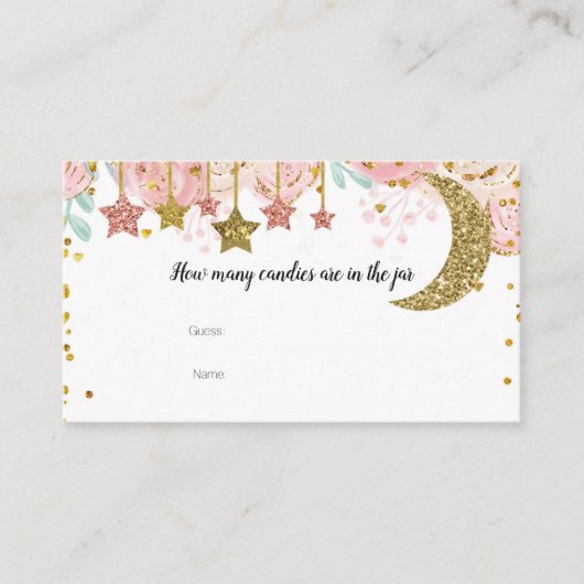金ゴールドtwinkle瓶カード内のキャンディーの数 エンクロージャーカード (正面)