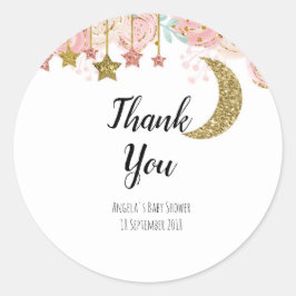 金ゴールドtwinkle twinkleありがとうステッカー ラウンドシール