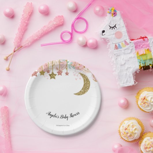 金ゴールドtwinkle twinkleベビーを表示パーティー紙プレート ペーパープレート (パーティー)