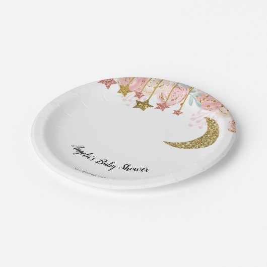 金ゴールドtwinkle twinkleベビーを表示パーティー紙プレート ペーパープレート (アングル)