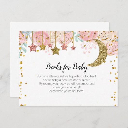 金ゴールドtwinkle twinkle – 本の挿入物を持って来る インビテーションポストカード (正面/裏面)