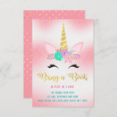 金ゴールドUnicornフローラがブックインサートカードを持ってくる エンクロージャーカード (正面/裏面)