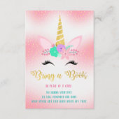 金ゴールドUnicornフローラがブックインサートカードを持ってくる エンクロージャーカード (正面)