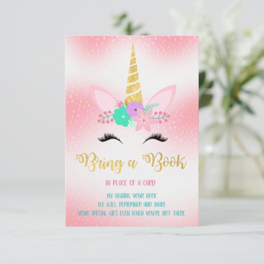 金ゴールドUnicornフローラがブックインサートカードを持ってくる エンクロージャーカード (スタンド正面)