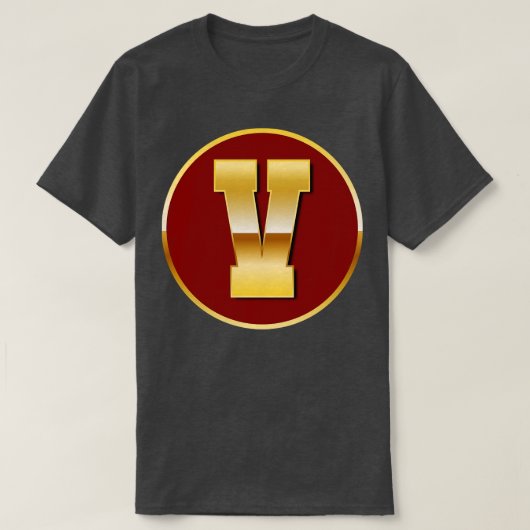 金ゴールドV Tシャツ (デザイン正面)