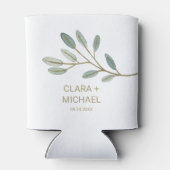 金ゴールドveinedユーカリ結婚式の引き出物 缶クーラー (裏面)