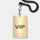 金ゴールドVIPすべてのアクセスイベントコンサートマッチパーティーQR バッジ (Front with Lanyard)