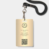 金ゴールドVIPすべてのアクセスイベントコンサートマッチパーティーQR バッジ (Back with Lanyard)