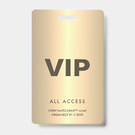金ゴールドVIPすべてのアクセスイベントコンサートマッチパーティーQR バッジ