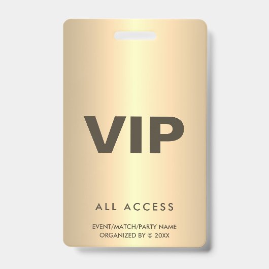 金ゴールドVIPすべてのアクセスイベントコンサートマッチパーティーQR バッジ (Front)