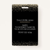 金ゴールドVIPオンブラックイベントまたはパーティー バッジ (裏面)