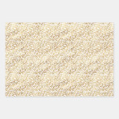 金ゴールドWhite Leopard Print ラッピングペーパーシート (正面)