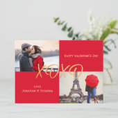 金ゴールドXOXOハッピーバレンタインデー写真 シーズンカード (スタンド正面)