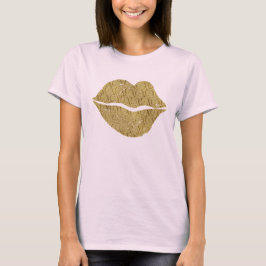 金ゴールドXOXOリップ Tシャツ