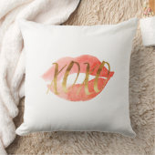 金ゴールドXOXO水彩唇 クッション (ブランケット)