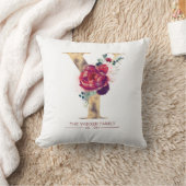 金ゴールドYモノグラムフローラブルゴーディレッド クッション (ブランケット)