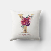 金ゴールドYモノグラムフローラブルゴーディレッド クッション (裏面)