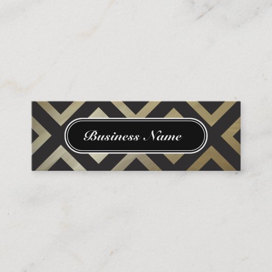 金シックで写実的な正方形パターン スキニー名刺 (正面)