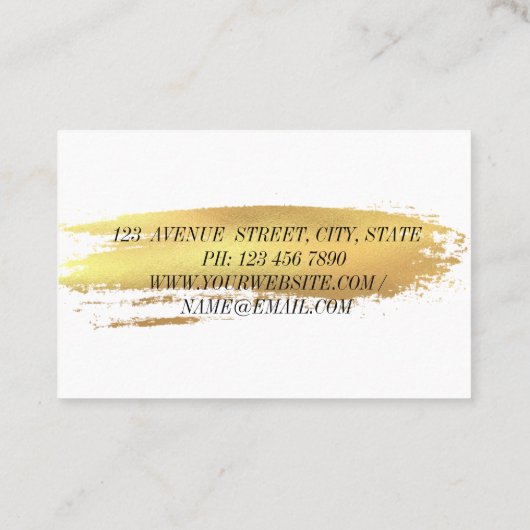 金シンプルエレガント金の名刺 名刺 (裏面)