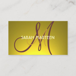 金シンプルカスタム黄色一文字カード 名刺