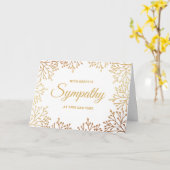 金シンプル箔フローラ悔やみや弔慰 カード (黄色い花)