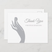 金シンプル貨を持つ女性手に感謝の言葉を贈る ポストカード (正面/裏面)