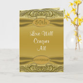 金スクロール第50結婚記念日 カード (黄色い花)