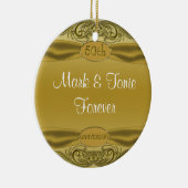 金スクロール第50結婚記念日 セラミックオーナメント (右)