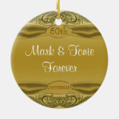金スクロール第50結婚記念日 セラミックオーナメント (裏面)