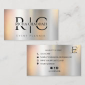 金スタイリッシュフェイクユニーク属エレガント銀 名刺 (正面/裏面)