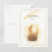 金スタイリッシュ卵|ハッピーイースターペンシルアート ポストカード (正面/裏面)