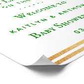 金スタイリッシュ箔セントパトリックの日の赤ちゃんシャワー ポスター (角)