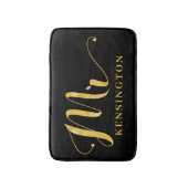 金スタイリッシュ箔タイポグラフィミスター・ニュー夫 バスマット (正面縦)