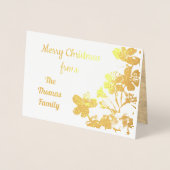 金スタイリッシュ箔ファミパーソナライズされたリアクリスマス 箔カード (正面)