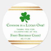 金スタイリッシュ箔聖パトリックの誕生日の好意 ラウンドシール (正面)