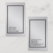 金スタイリッシュ銀グレープレーンエレガントマネージャー 名刺 (正面/裏面)