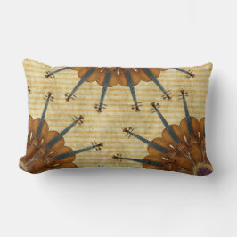 金ストライプのバイオリンのヒマワリ ランバークッション