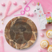 金ストーンウォール暖かいパターン文字 ペーパープレート (パーティー)